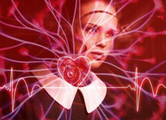 Conspiracy Theory: YouTube’s Algorithm of Love image of an android overlaid with neon hearts and other symbols of love