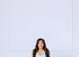 An interview with Remi Ashten – Personality is queen Photo by Jesse Tam . Remi Ashten kneeling on an ottoman