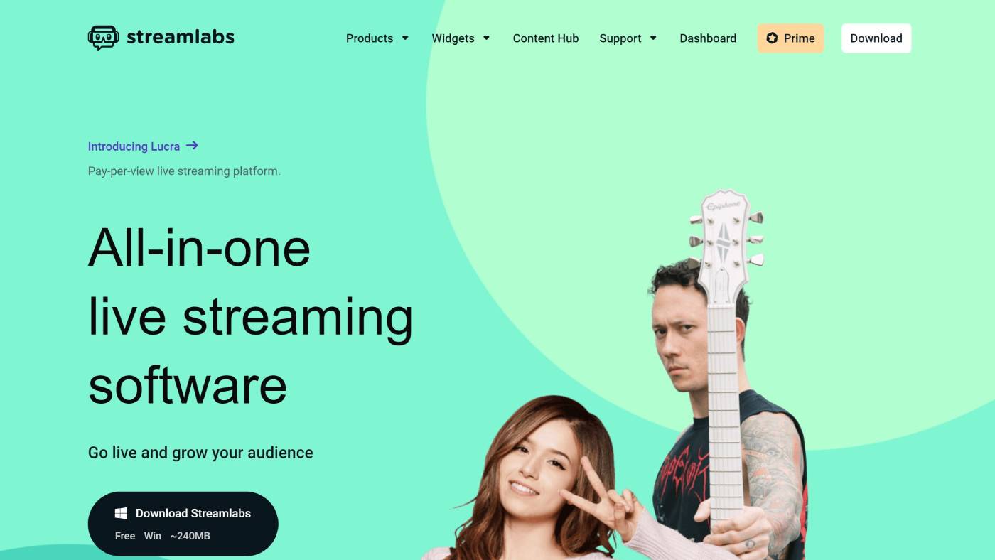 Streamlabs home page